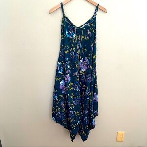 Speed Control Sundress, Dark Teal Floral, Size 2X, EUC